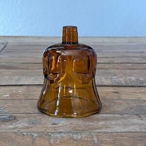 Vtg Amber Glass Peg Votive Candle Holder Cup Tulip Home Interior